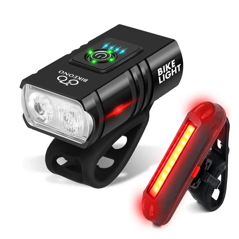 Bicycle Light T6 LED Front USB Rechargeable MTB Mountain Bicycle Lamp 1000LM Bike Headlight Flashlight Cycling Scooter tail