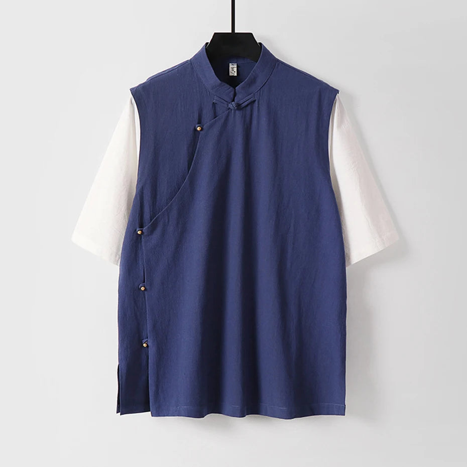 9XL Plus Size Men's Shirts Chinese Style Shirts Summer Loose Shorts Leeve Button Up Blouse Man Big 7XL 8XL Shirts