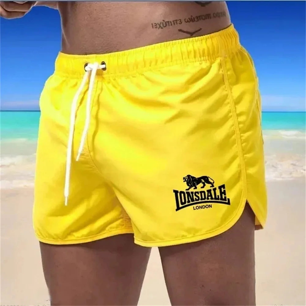 Lonsdale men's printed beach shorts, sports pants, running shorts, swimsuit, sports, quick drying, surfing shorts, swimsuit