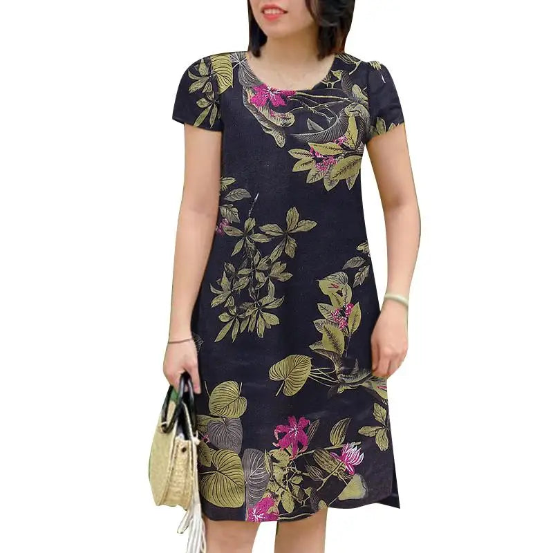 Summer Sundress Women Vintage Short Sleeve Floral Dress Robe 2024 ZANZEA Elegant Holiday Dress Casual O-Neck Beach Vestidos