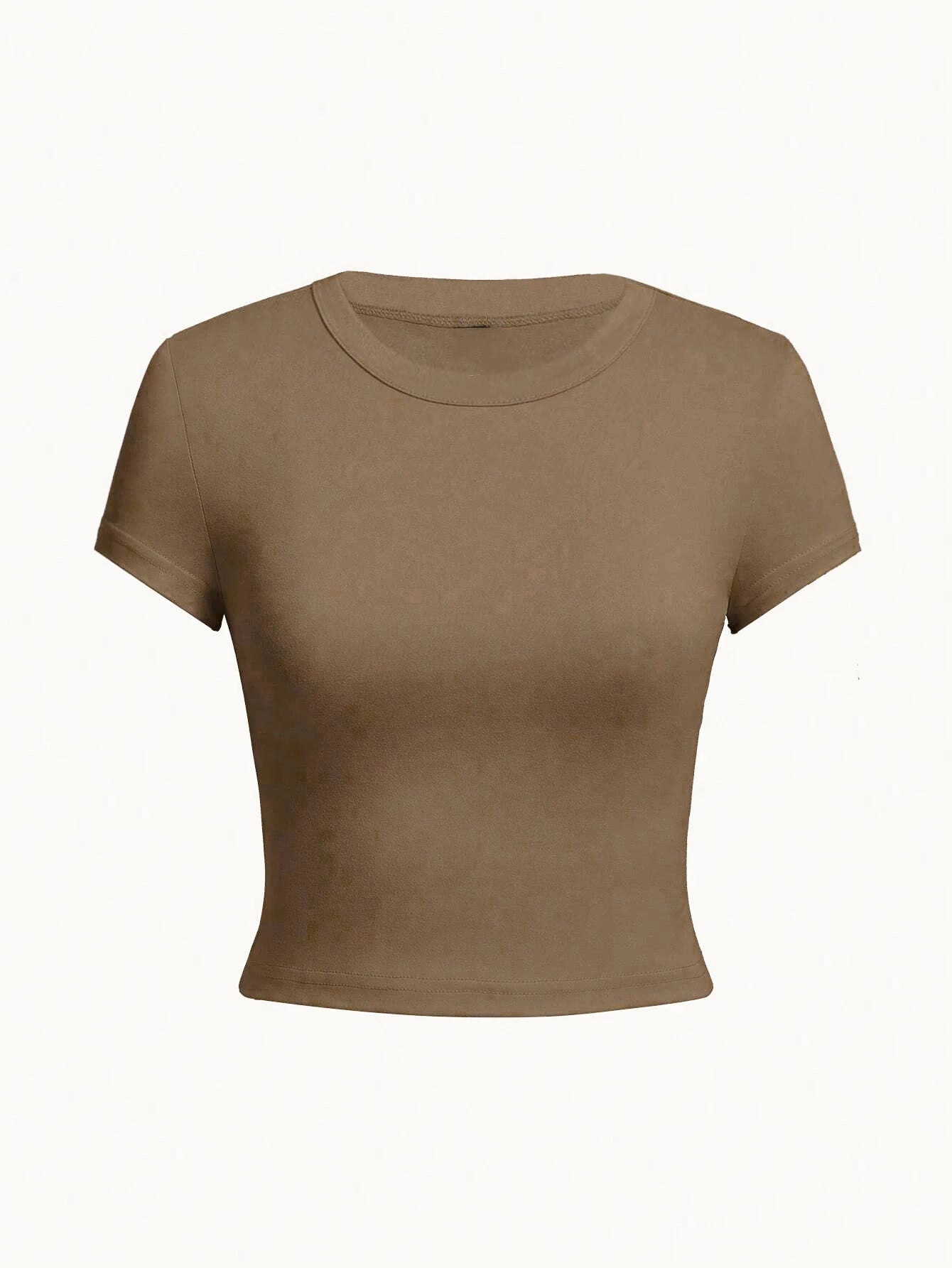 Y2K Woman Solid Crop Tops Short Sleeve High Elastic Viscose T-Shirt Soft O-Neck Sporty Tees Summer Street Fashion Female Clothes
