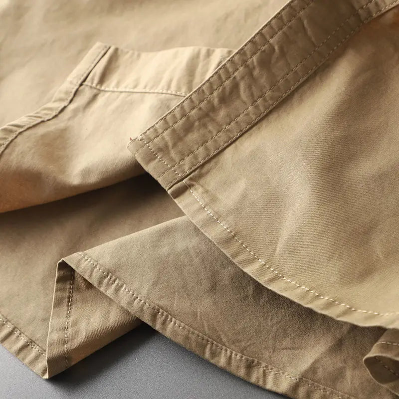 Men's Water-washed Casual Workwear Short-sleeved Shirt Top