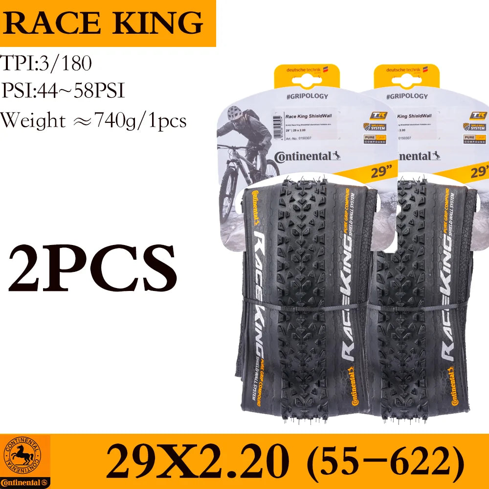 Continental Race King MTB Bicycle Tires Tubeless Rim 29 27.5 29x2.0 29x2.2 27.5x2.0 27.5x2.2 Mountain BIKE Tyre XC Accessories