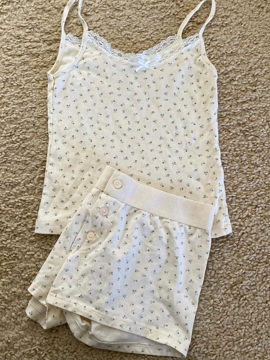 Strawberry Vest Shorts 2 Pieces Set Woman Eyelet Bow Slim Tank Top with Elastic Waist Patchwork Straight Short Pant Sweet Sets