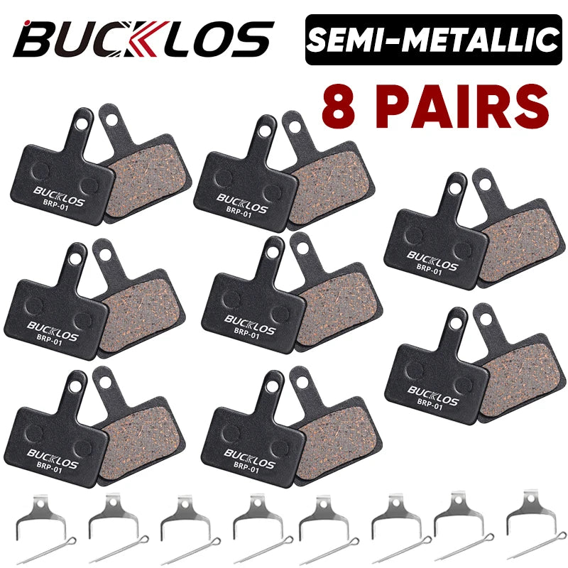 BUCKLOS Semi-Metal Mountain Bike Disc Brake Pads Semimetallic Hydraulic Disc Brake Pad Bicycle Brake Pads for SHIMANO B01S B05S