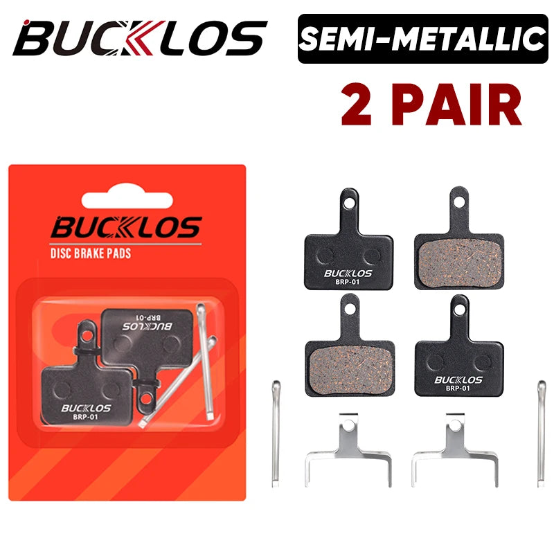 BUCKLOS Semi-Metal Mountain Bike Disc Brake Pads Semimetallic Hydraulic Disc Brake Pad Bicycle Brake Pads for SHIMANO B01S B05S