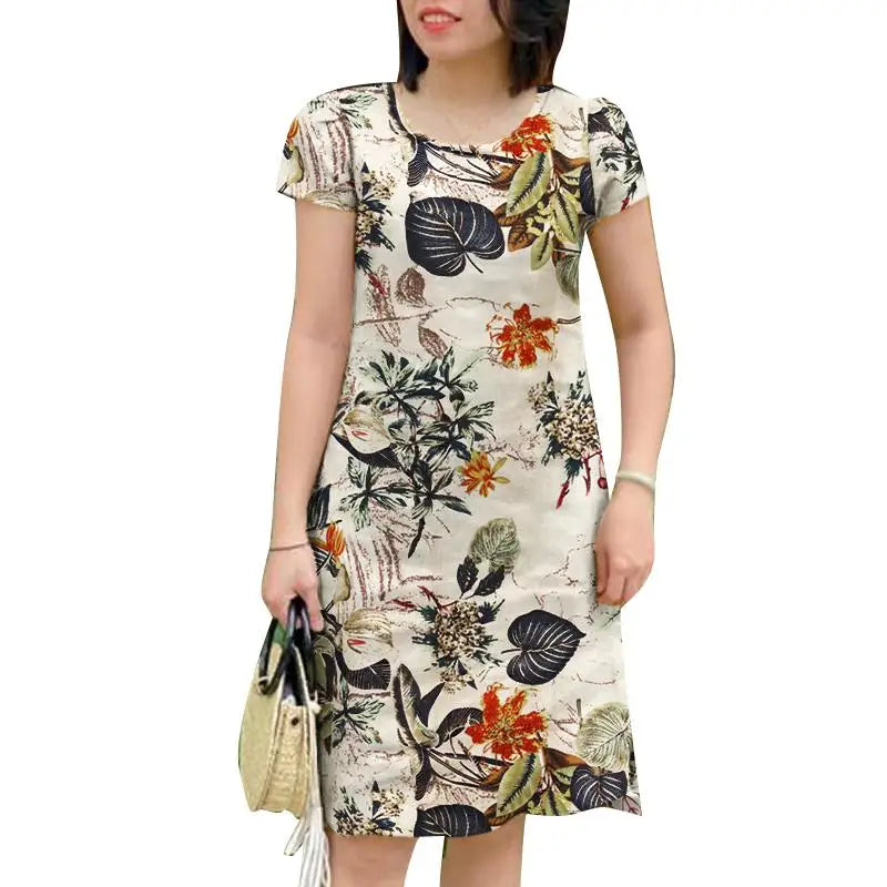 Summer Sundress Women Vintage Short Sleeve Floral Dress Robe 2024 ZANZEA Elegant Holiday Dress Casual O-Neck Beach Vestidos