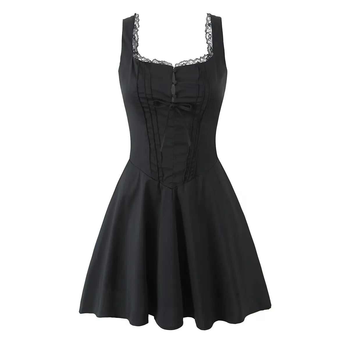YENKYE New 2025 Women Blue Elegant Party Mini Dresses Sexy Sleeveless Low Waist A-line Summer Dress Lace Up Back Robe