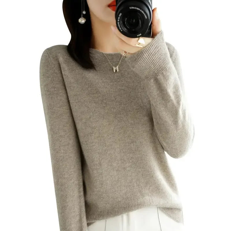 2025 Women Sweater Spring Autumn Long Sleeve O-neck Pullovers Warm Bottoming Shirts Korean Fashion Sweater Knitwear Soft Jumpers