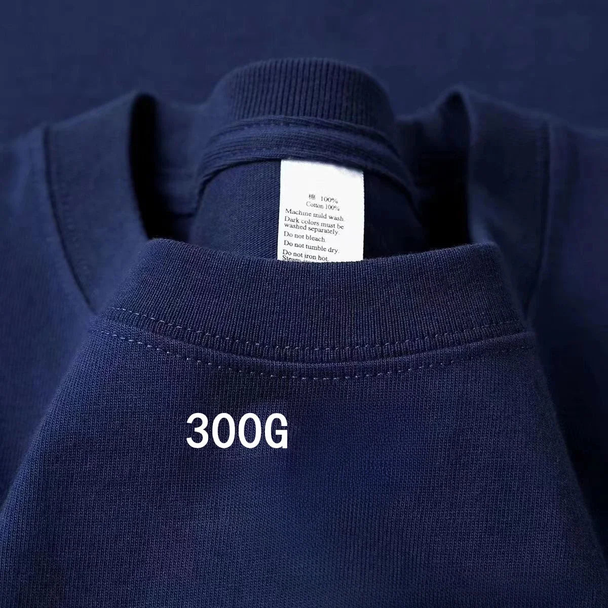 300g Cotton T Shirts Men Short Sleeved Heavyweight Summer Round Neck Loose Breathable Shirt for Men Women Basic Tee