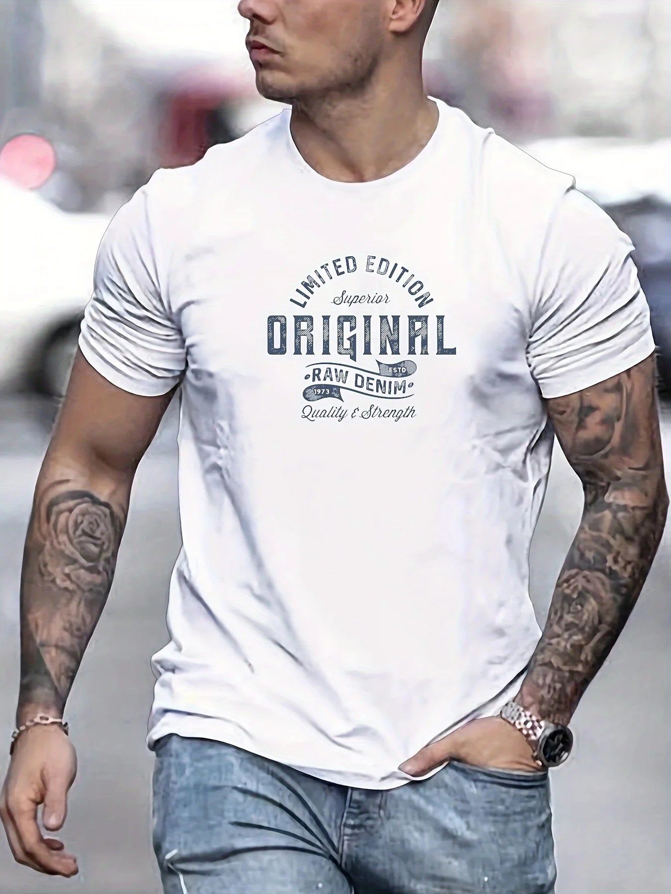 Man short sleeve T-shirt 100% Cotton Letter Print Round Neck Oversized Tee Casual Breathable High Quality T-shirts for men