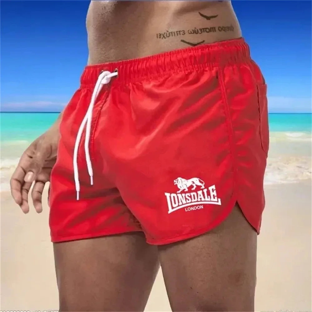 Lonsdale men's printed beach shorts, sports pants, running shorts, swimsuit, sports, quick drying, surfing shorts, swimsuit