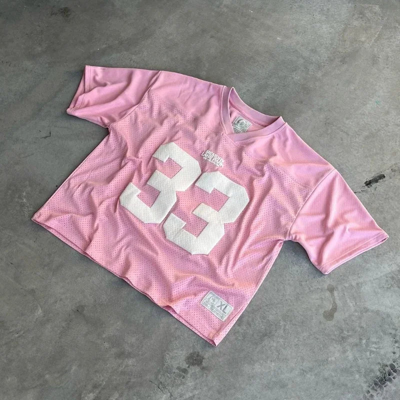 2025 new Y2K Retro Jersey Quick Dry Breathable Mesh T Shirt Men Street College Sports Wear Oversized Football Training Wear