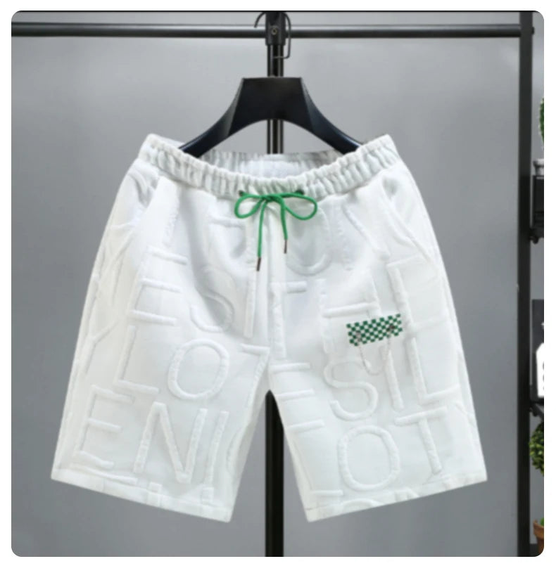 Letters Size 5XL 6XL 7XL Fashion New Knitted Shorts Men Comfortable Elastic Waist Clothing Male Breathable Short Trousers