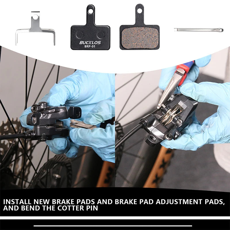 BUCKLOS Semi-Metal Mountain Bike Disc Brake Pads Semimetallic Hydraulic Disc Brake Pad Bicycle Brake Pads for SHIMANO B01S B05S