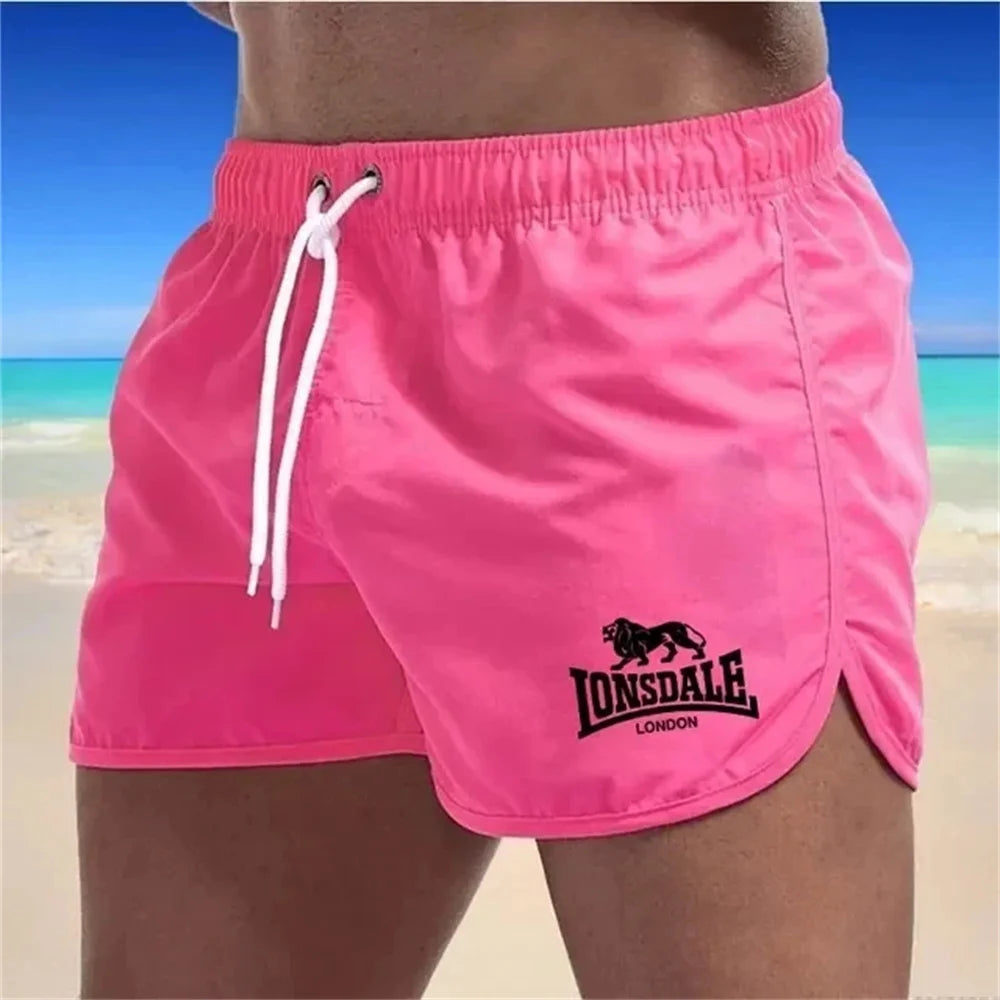 Lonsdale men's printed beach shorts, sports pants, running shorts, swimsuit, sports, quick drying, surfing shorts, swimsuit