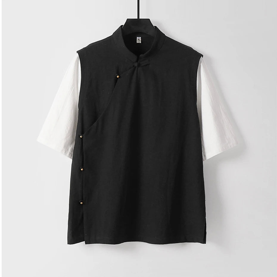 9XL Plus Size Men's Shirts Chinese Style Shirts Summer Loose Shorts Leeve Button Up Blouse Man Big 7XL 8XL Shirts