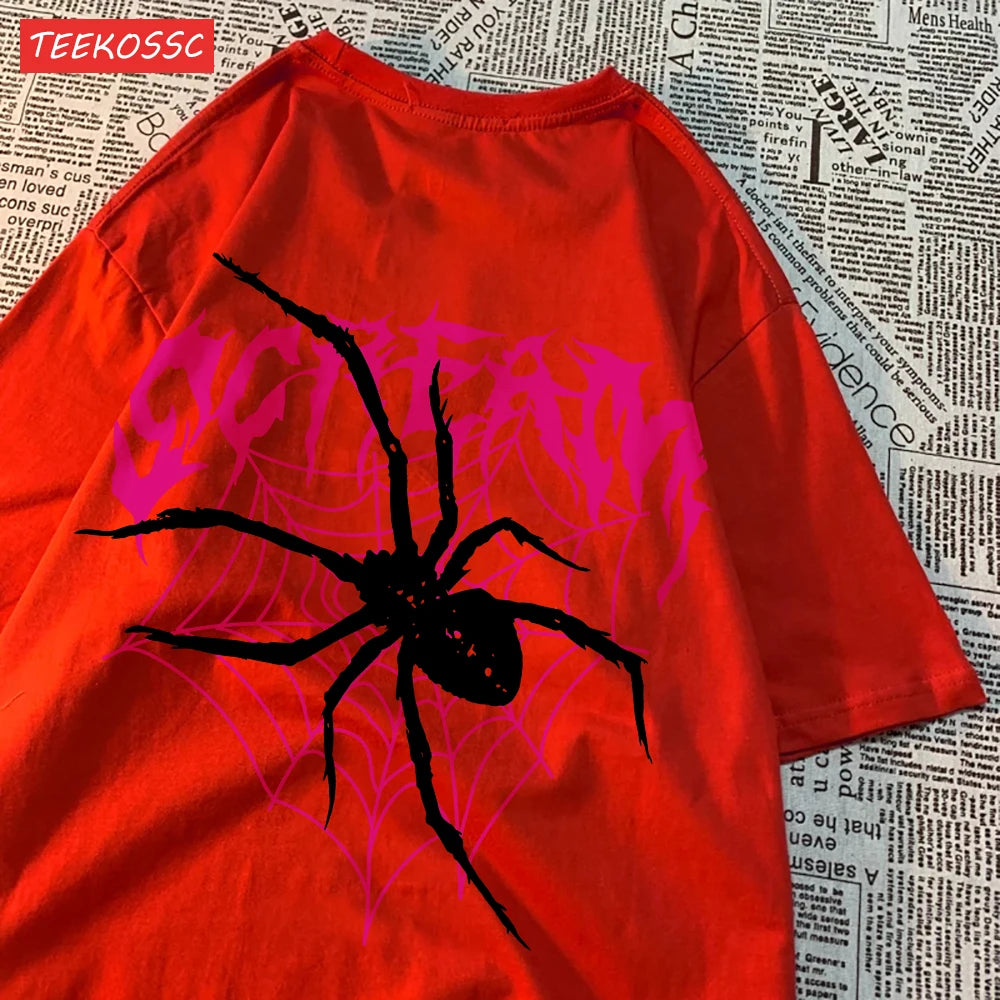 Casual Cotton Women'S T-Shirts Scream Spiders Cobwebs Printing Tops Oversize O-Neck Soft Short Sleeve Fashion Female Clothes