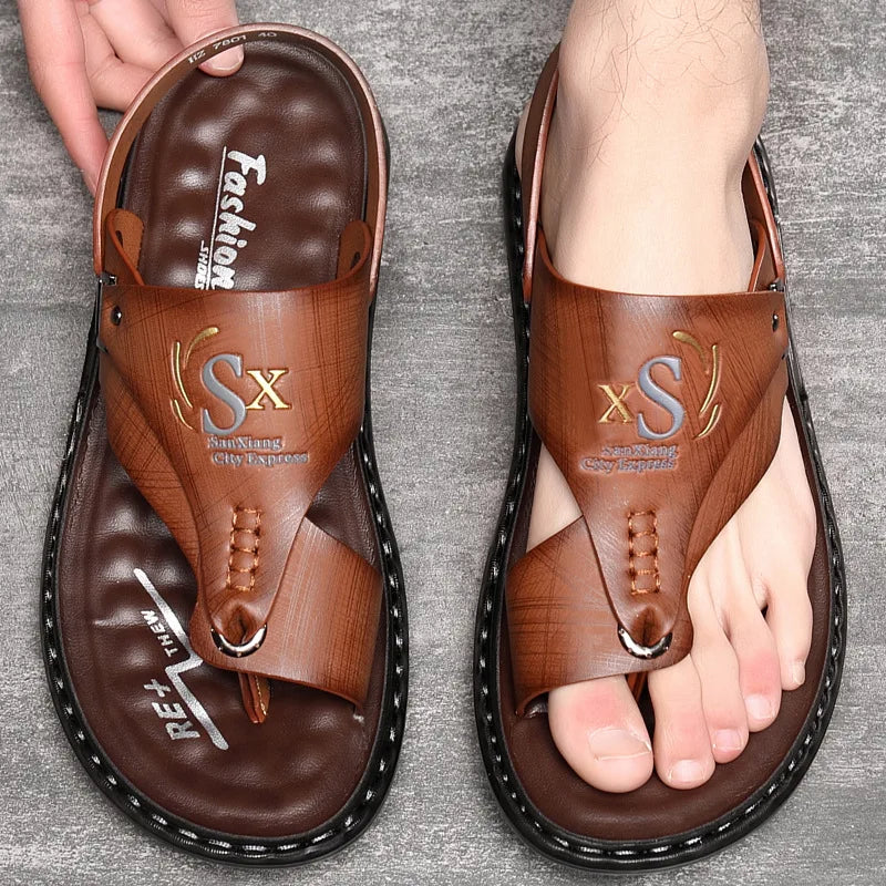 Brand Men's Sandals Summer Soft soled Anti slip Beach Shoes Male Outdoor comfortable Men slippers Luxury High Quality sandalias