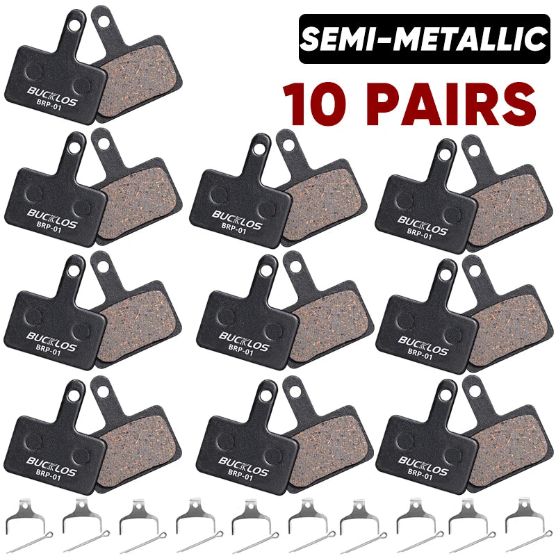 BUCKLOS Semi-Metal Mountain Bike Disc Brake Pads Semimetallic Hydraulic Disc Brake Pad Bicycle Brake Pads for SHIMANO B01S B05S