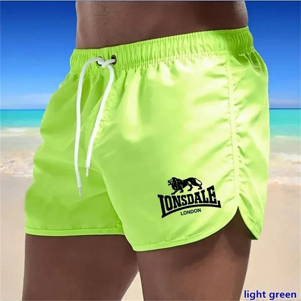 Lonsdale men's printed beach shorts, sports pants, running shorts, swimsuit, sports, quick drying, surfing shorts, swimsuit