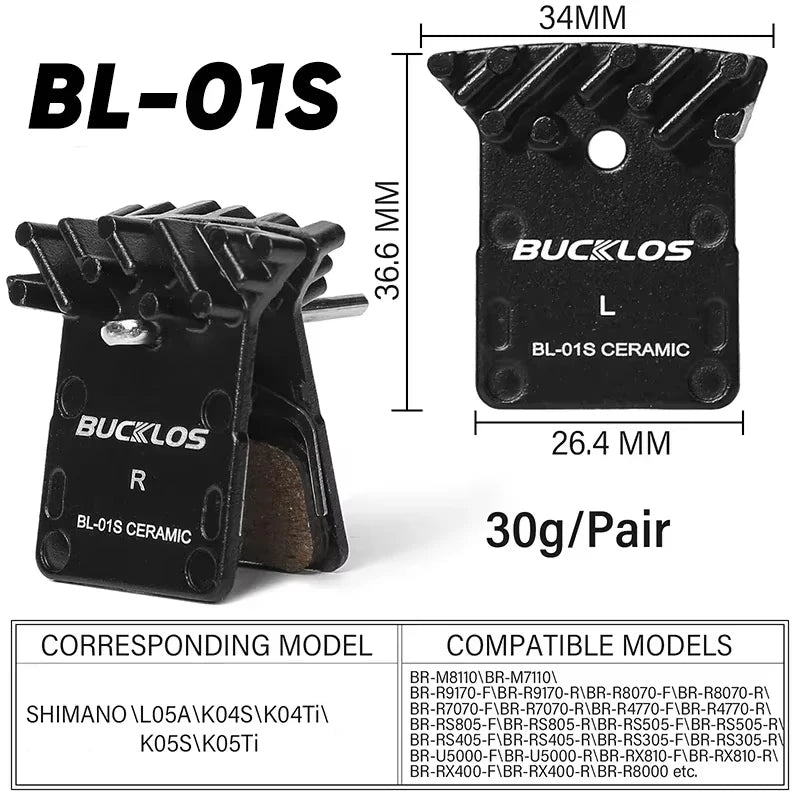 BUCKLOS Ceramic Bike Disc Brake Pads MTB Hydraulic Brake Pad for Shimano L05A K04S K05S Road Mountain Bicycle Brake Pads