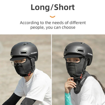 ROCKBROS Summer Cool Women Men Hat Anti-UV Full Face Mask Motorcycle Helmet Balaclava Ice Silk Breathable Dustproof Cycling Cap