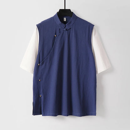 9XL Plus Size Men's Shirts Chinese Style Shirts Summer Loose Shorts Leeve Button Up Blouse Man Big 7XL 8XL Shirts