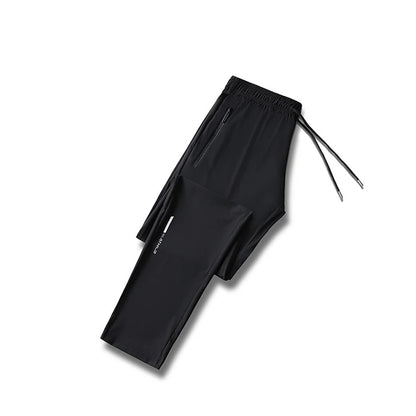 High Quality Ice Silk Pants For Men's Summer Slim Casual New Loose High Elasticity Quick Drying Outdoor Running Casual Pants