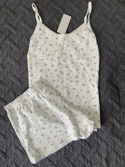 Strawberry Vest Shorts 2 Pieces Set Woman Eyelet Bow Slim Tank Top with Elastic Waist Patchwork Straight Short Pant Sweet Sets
