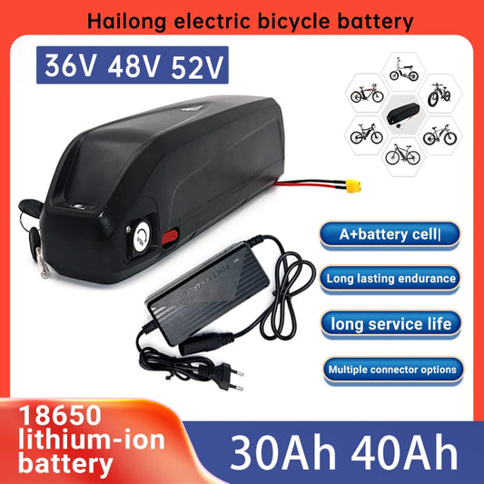 Air fast transportation 36V 48V 52V New Full Capacity Power Hailong Battery Lithium Battery Pack Suitable for 250-3000W