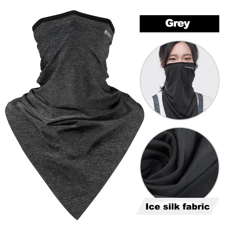 ROCKBROS Summer Cool Women Men Hat Anti-UV Full Face Mask Motorcycle Helmet Balaclava Ice Silk Breathable Dustproof Cycling Cap