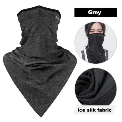 ROCKBROS Summer Cool Women Men Hat Anti-UV Full Face Mask Motorcycle Helmet Balaclava Ice Silk Breathable Dustproof Cycling Cap