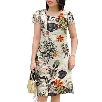 Summer Sundress Women Vintage Short Sleeve Floral Dress Robe 2024 ZANZEA Elegant Holiday Dress Casual O-Neck Beach Vestidos