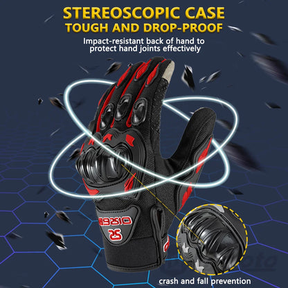 Summer Breathable Full Finger Motorcycle Gloves Non-slip Wear-resistant Motocross Racing Gloves Touch Screen Moto Biker Gloves