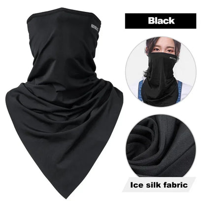 ROCKBROS Summer Cool Women Men Hat Anti-UV Full Face Mask Motorcycle Helmet Balaclava Ice Silk Breathable Dustproof Cycling Cap