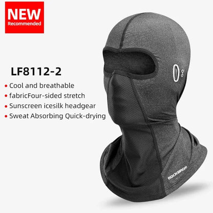 ROCKBROS Summer Cool Women Men Hat Anti-UV Full Face Mask Motorcycle Helmet Balaclava Ice Silk Breathable Dustproof Cycling Cap