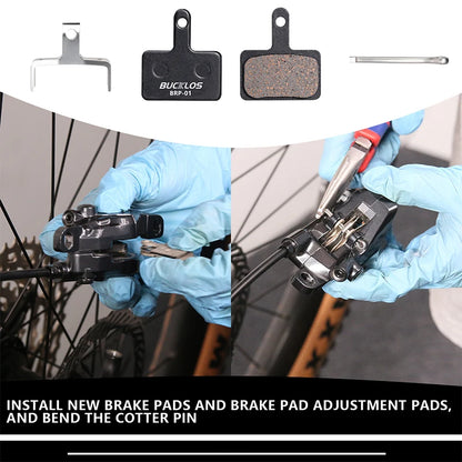 BUCKLOS Semi-Metal Mountain Bike Disc Brake Pads Semimetallic Hydraulic Disc Brake Pad Bicycle Brake Pads for SHIMANO B01S B05S