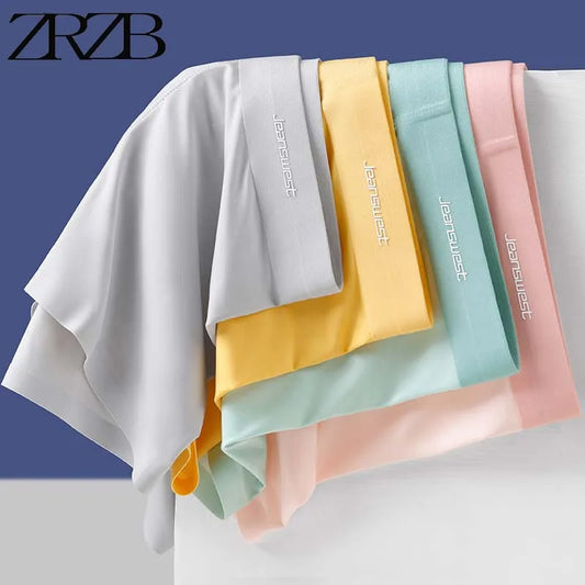 4Pcs/Lot Underwear Men Ice Silk Boxer Sexy Man Underpants Men's Panties Ultrathin Boxers Men Graphene Breathable Summer L-5XL