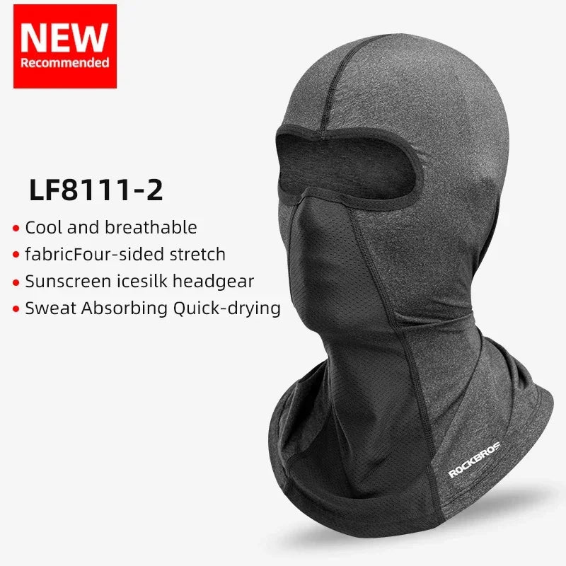 ROCKBROS Summer Cool Women Men Hat Anti-UV Full Face Mask Motorcycle Helmet Balaclava Ice Silk Breathable Dustproof Cycling Cap