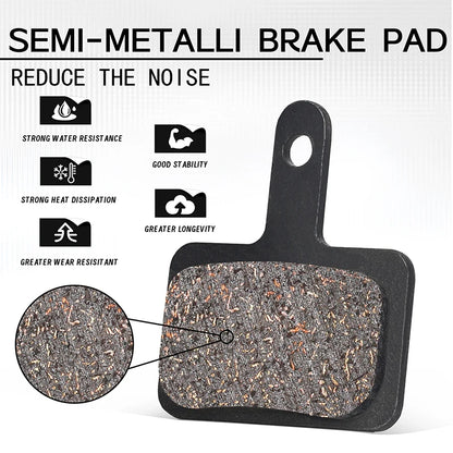 BUCKLOS Semi-Metal Mountain Bike Disc Brake Pads Semimetallic Hydraulic Disc Brake Pad Bicycle Brake Pads for SHIMANO B01S B05S