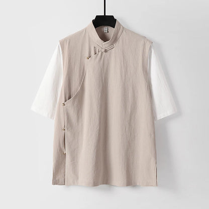 9XL Plus Size Men's Shirts Chinese Style Shirts Summer Loose Shorts Leeve Button Up Blouse Man Big 7XL 8XL Shirts