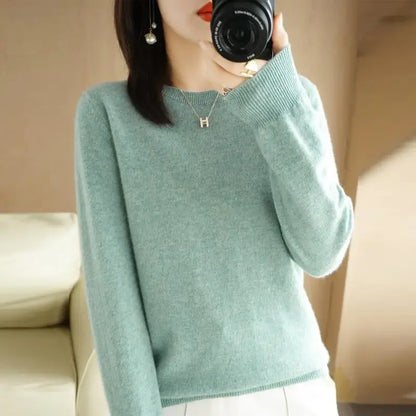 2025 Women Sweater Spring Autumn Long Sleeve O-neck Pullovers Warm Bottoming Shirts Korean Fashion Sweater Knitwear Soft Jumpers