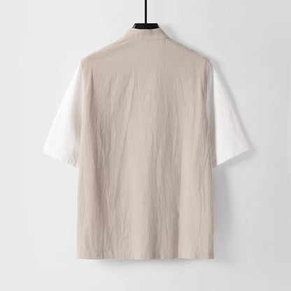9XL Plus Size Men's Shirts Chinese Style Shirts Summer Loose Shorts Leeve Button Up Blouse Man Big 7XL 8XL Shirts