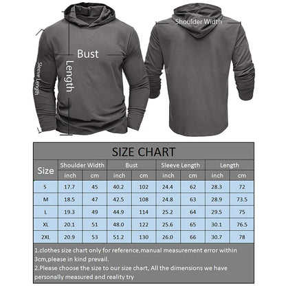 Men's Sports Hoodie Long Sleeve T-shirt Bottoming Shirt Gym Sports Muscle Shirt Solid Color Outdoor Casual Sweatshirt