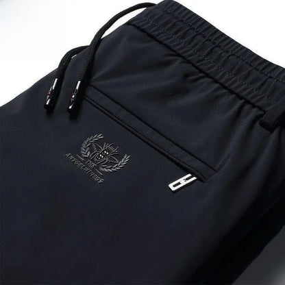 Summer Thin Men's Pants Non-stickable High Elasticity Straight-leg Pants Ice Silk Middle-aged Sweatpants
