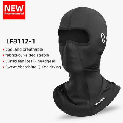 ROCKBROS Summer Cool Women Men Hat Anti-UV Full Face Mask Motorcycle Helmet Balaclava Ice Silk Breathable Dustproof Cycling Cap