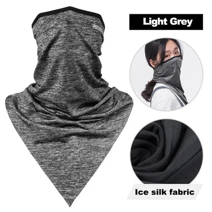 ROCKBROS Summer Cool Women Men Hat Anti-UV Full Face Mask Motorcycle Helmet Balaclava Ice Silk Breathable Dustproof Cycling Cap